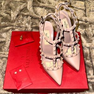 Valentino Rockstud ankle strap pump